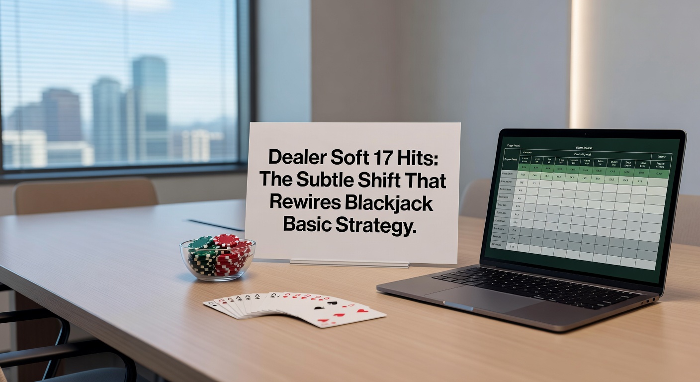 Vergleichstabelle der Basic-Strategy-Charts für Hits vs. Stands on Soft 17 mit markierten Unterschieden