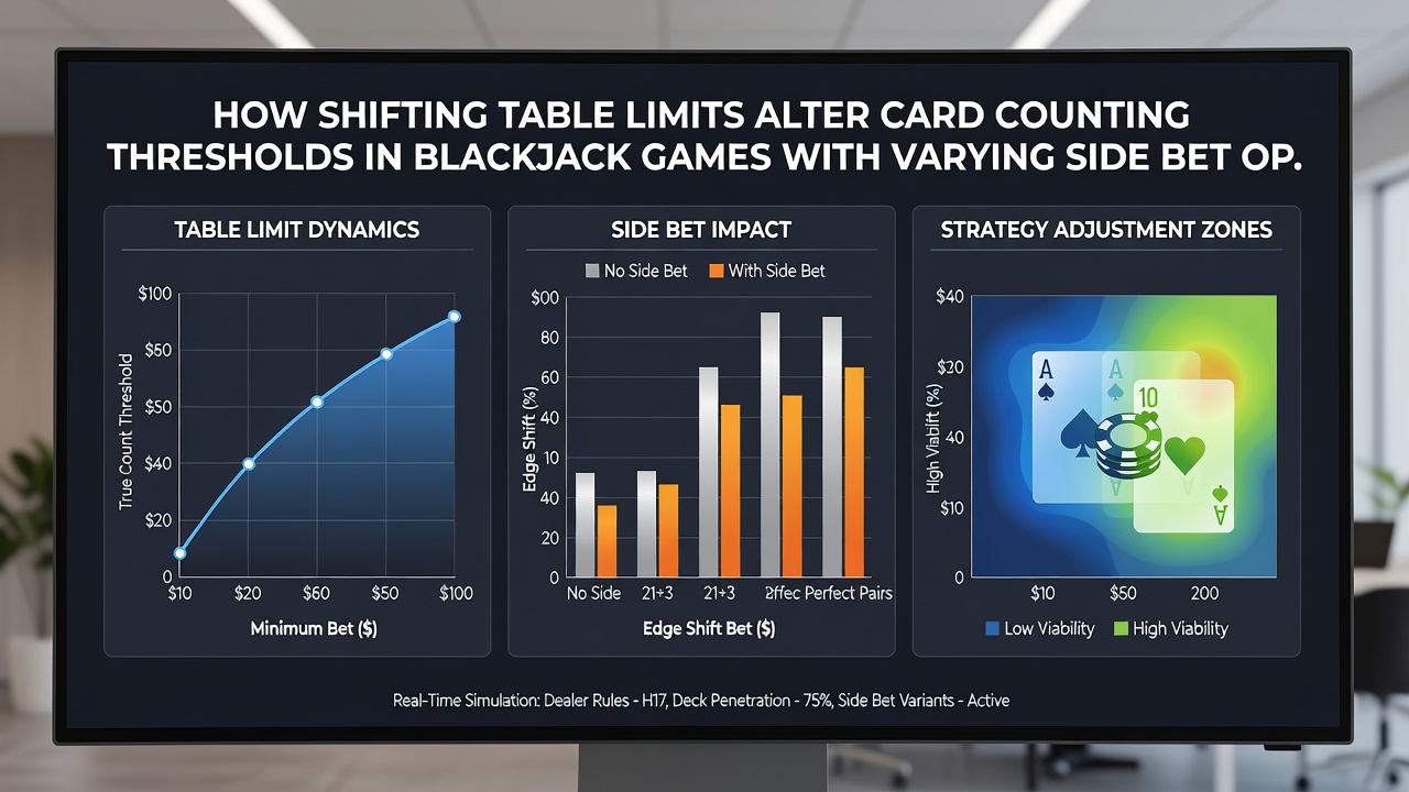 Analyse von Kartenzähl-Thresholds bei unterschiedlichen Blackjack-Limits und Side Bets
