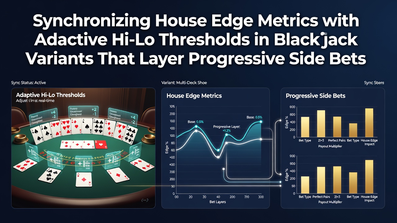 Diagramm zur Synchronisation von Hausvorteilsmetriken und Hi-Lo-Schwellenwerten in Blackjack mit progressiven Nebenwetten