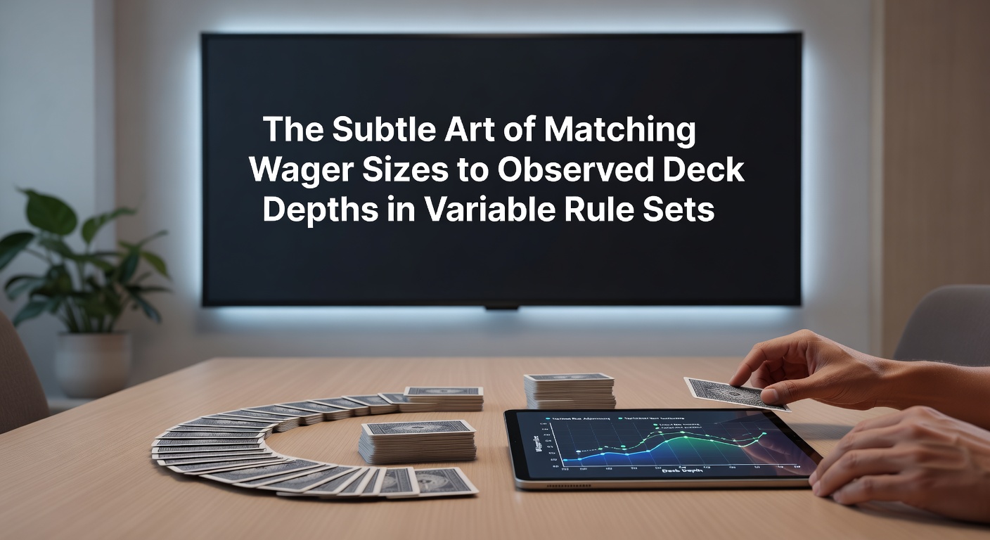 Darstellung der Deck-Tiefen-Analyse und Wettanpassung in variablen Blackjack-Regelwerken